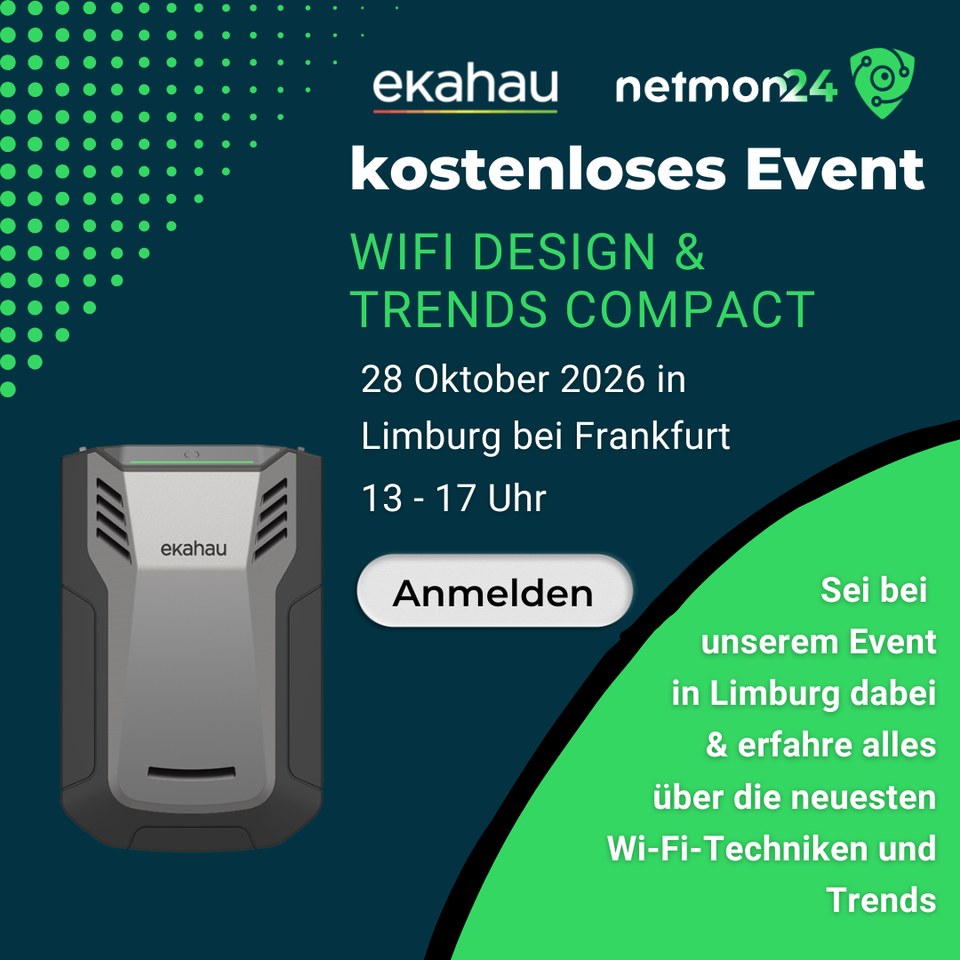 Ekahau x netmon24 – kostenloses Event: WiFi Design & Trends Compact, 28. Oktober 2026 in Limburg bei Frankfurt